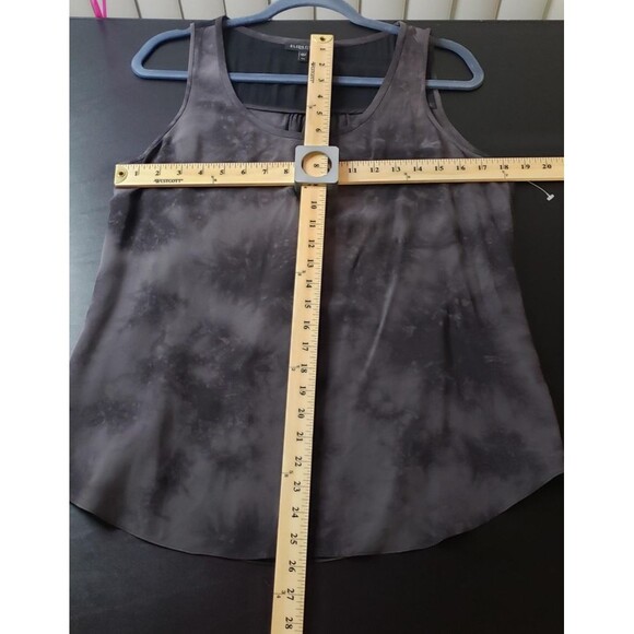 Eileen Fisher Tank Top Womens PM Black Gray 100% Silk Tie Dye Sleeveless Blouse - Picture 6 of 8